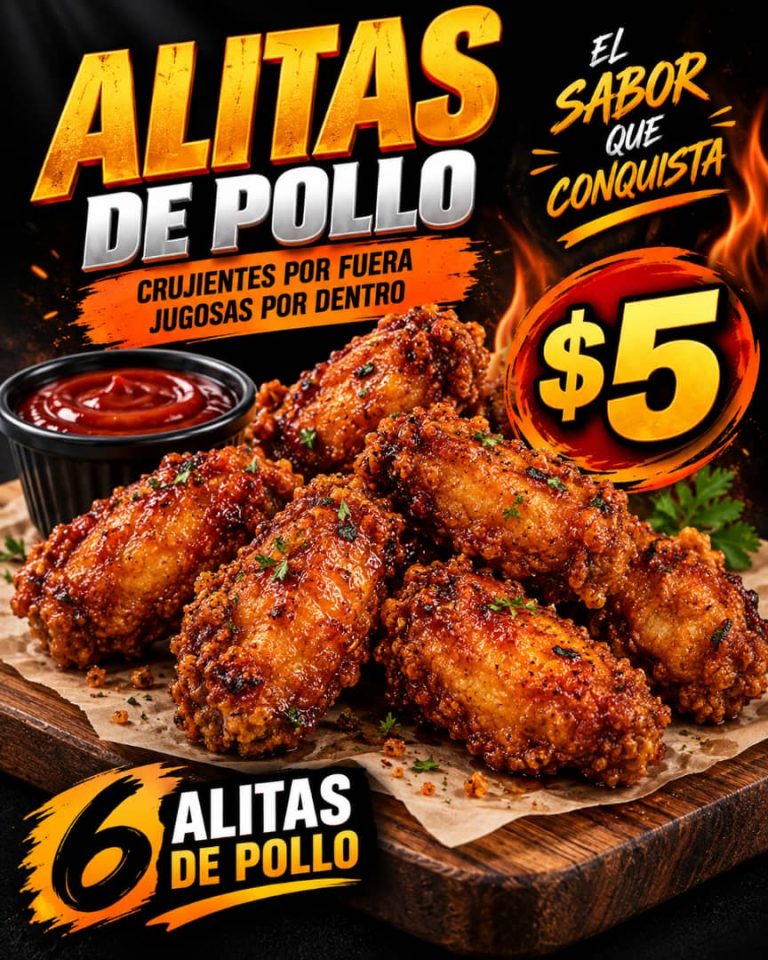 6 Alitas de pollo crujiente